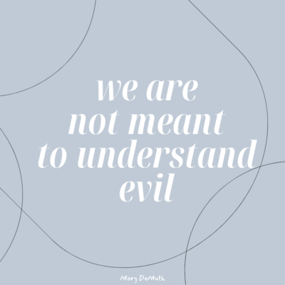 We are not meant to understand evil
